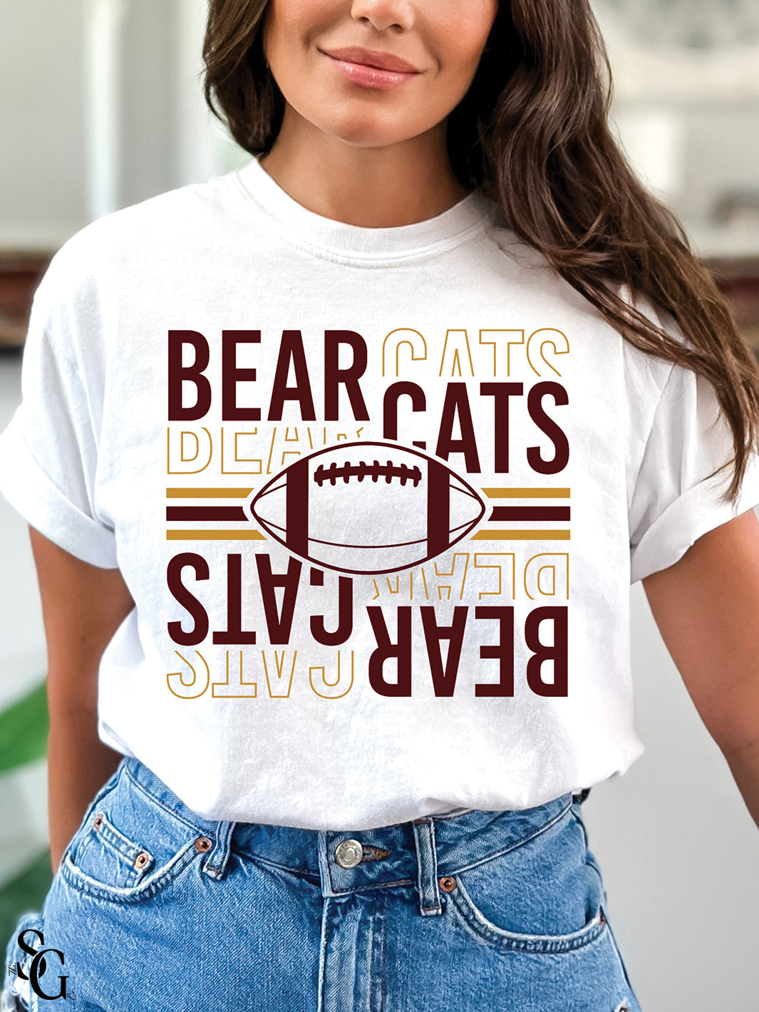 Mirrored Bearcats Football Tee
